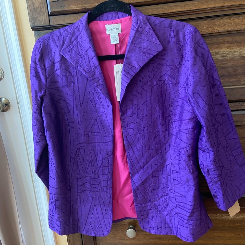 CHICO’S NARCISA JACKET - Empress/Sugarberry - Size 0